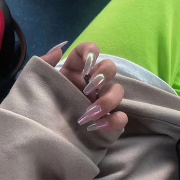 24pcs/set Long Laser Fake Nails Pink Purple Square European Ballerina Full Nail Art Tips Beauty Artificial Manicure Nail Tools
24pcs/set Long Laser Fake Nails Pink Purple Square European Ballerina Full Nail Art Tips Beauty Artificial Manicure Nail Tools