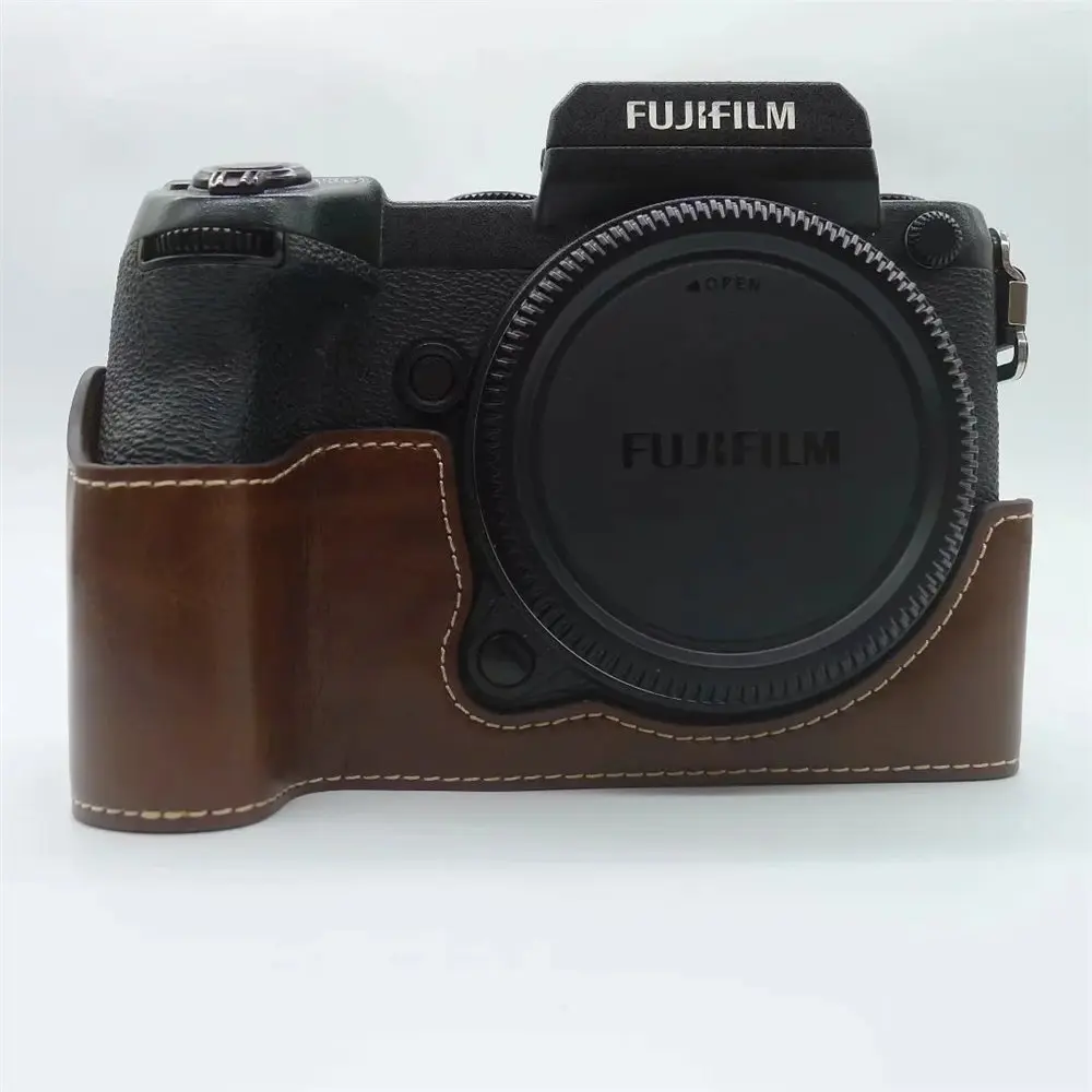 Камера сумка из искусственной кожи половина тела набор крышка для Fujifilm GFX 50S