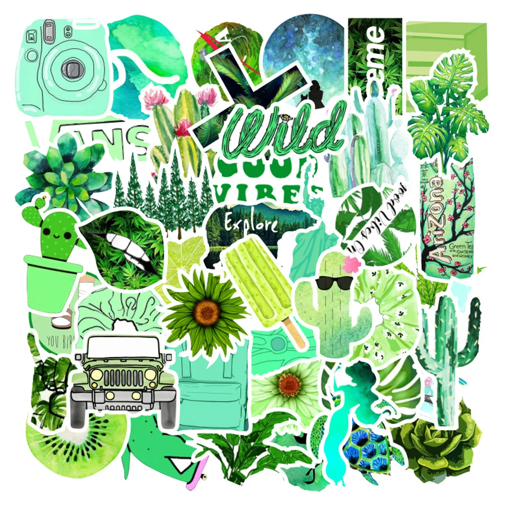 50PCS Green Small Fresh Graffiti Stickers Motorcycle Car Skateboard Guitar Waterproof Stickers
50PCS Green Small Fresh Graffiti Stickers Motorcycle Car Skateboard Guitar Waterproof Stickers