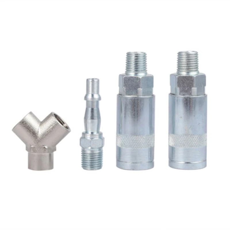 Airline Y Splitter 3 Way Quick Release Fitting For Compressor Air Hose 1/4 BSP