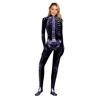 New Cosplay Halloween Purple Skeleton Zipper Jumpsuit Stunned Siamese Clothes Women's Horror Anime Performance
New Cosplay Halloween Purple Skeleton Zipper Jumpsuit Stunned Siamese Clothes Women's Horror Anime Performance