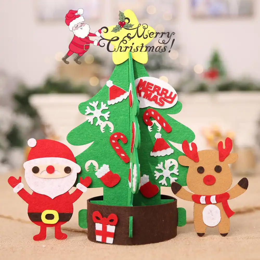 handmade fabric christmas tree reindeer gift santa claus non