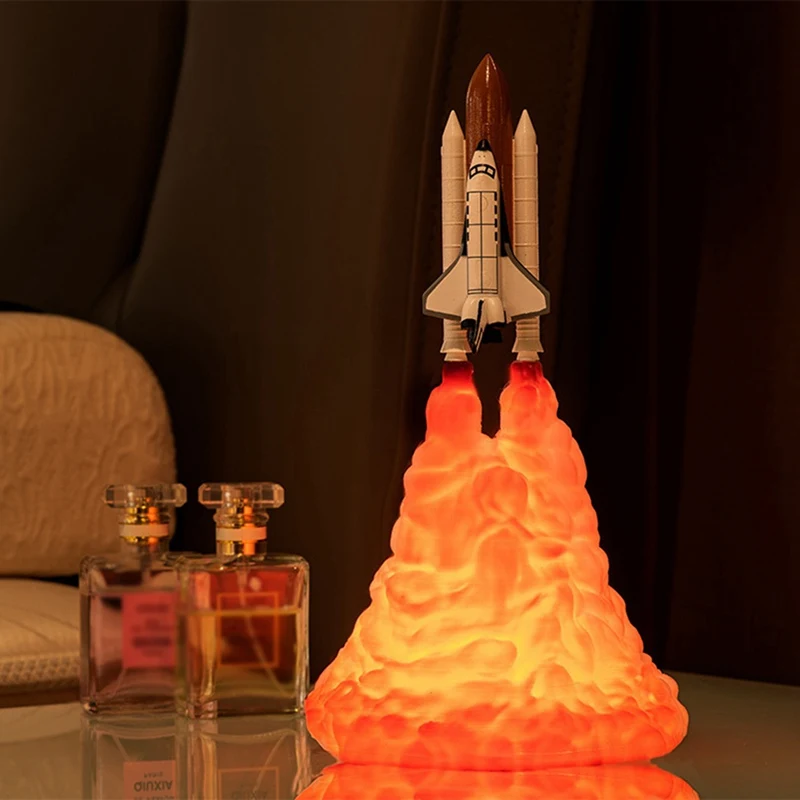 3D Printing Space Shuttle Rocket Night Light LED Table Light USB Rechargable Rocket launching Shaped Desk Lamp Room Decor
3D Printing Space Shuttle Rocket Night Light LED Table Light USB Rechargable Rocket launching Shaped Desk Lamp Room Decor