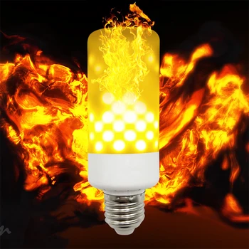 

BRELONG LED Flame Light Bulb Emulation Flaming Decorative Lamp Flame Lamp Dynamic Moving Flame Bulbs Nature Fire Effect Creative