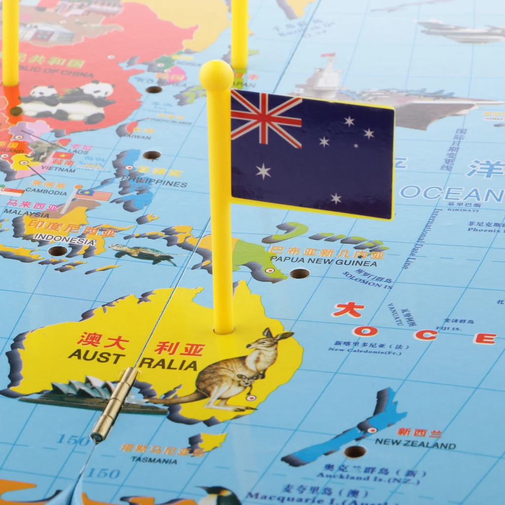 Wooden World Map Matching Puzzle Geography Flag Stand World Map & 36 Flags Wooden World Map Matching Puzzle Geography Flag Stand World Map & 36 Flags