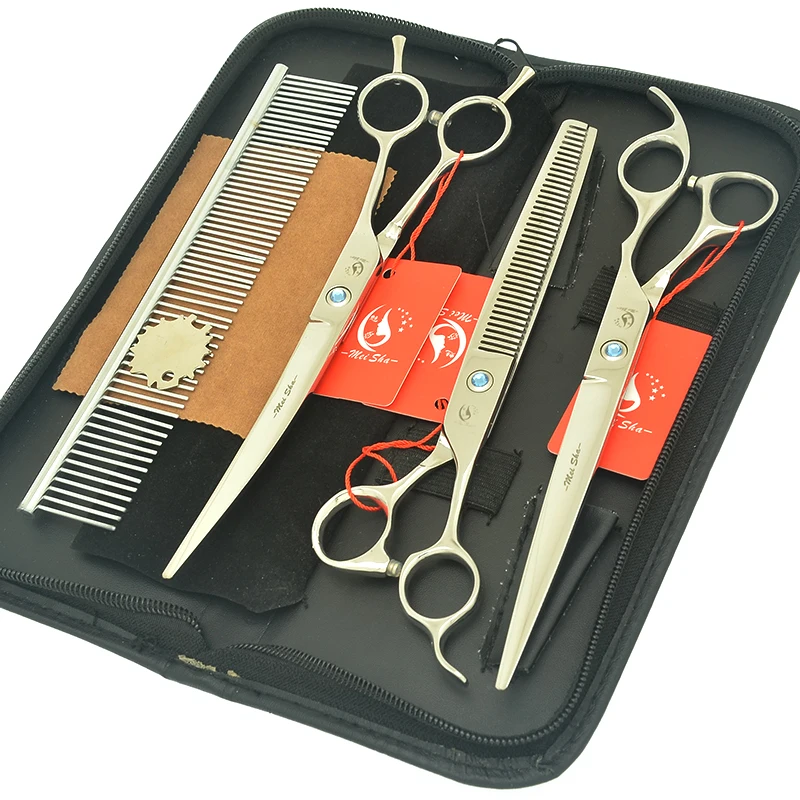 8.0" Pet Grooming Scissors Kit Dog Hairdressing Shears Animal Hair Cutting Thinning Curved Clipper Haircut Tool Comb Bag HB0247
8.0" Pet Grooming Scissors Kit Dog Hairdressing Shears Animal Hair Cutting Thinning Curved Clipper Haircut Tool Comb Bag HB0247