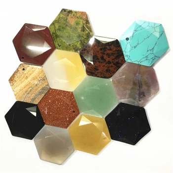 New Cubic Hexagonal Natural Stone Pendants Faceted for Necklaces Blue Sand agates Charm Chakra Reiki Women Men Jewelry 34*30mm
New Cubic Hexagonal Natural Stone Pendants Faceted for Necklaces Blue Sand agates Charm Chakra Reiki Women Men Jewelry 34*30mm