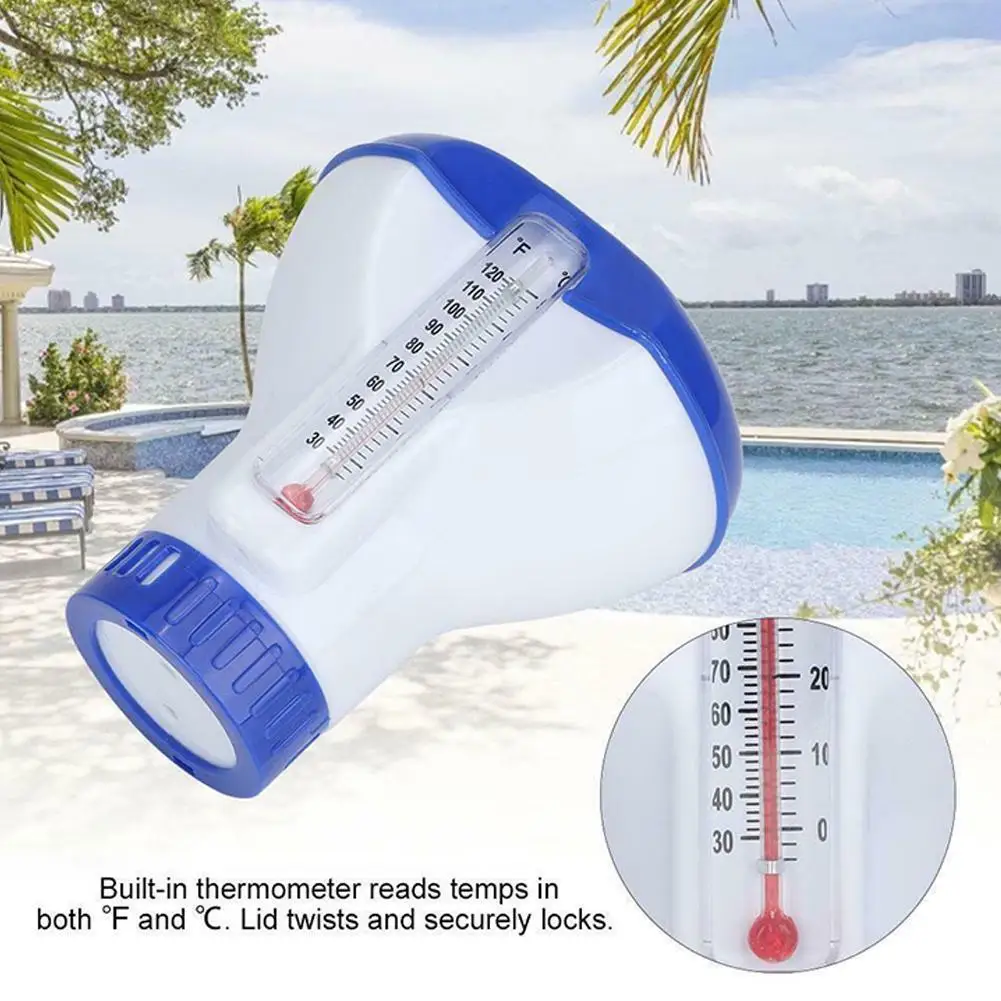 Swimming Pool Floating Chemical Chlorine Dispenser Pump Accessories Automatic Applicator Disinfection Pool Swim Thermometer O2J4
Swimming Pool Floating Chemical Chlorine Dispenser Pump Accessories Automatic Applicator Disinfection Pool Swim Thermometer O2J4