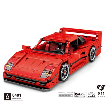 technics italy horse logo super sport car Ferra F40 building block bricks model pull back vehicle toys collection for gifts 
technics italy horse logo super sport car Ferra F40 building block bricks model pull back vehicle toys collection for gifts