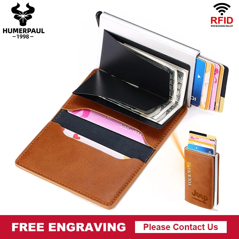 RFID Anti-theft Smart Wallet Thin ID Card Holder Unisex Automatically Solid Metal Bank Credit Card Holder Business Mini
RFID Anti-theft Smart Wallet Thin ID Card Holder Unisex Automatically Solid Metal Bank Credit Card Holder Business Mini
