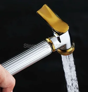 Bidet Spray Hand Shower Head Chrome & Golden Brass Bathroom Shower Spray Lhh053
Bidet Spray Hand Shower Head Chrome & Golden Brass Bathroom Shower Spray Lhh053