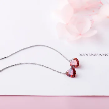 Acecare S925 silver Korean women's ruby ear wire sweet small fresh love long earrings big red heart earrings
Acecare S925 silver Korean women's ruby ear wire sweet small fresh love long earrings big red heart earrings
