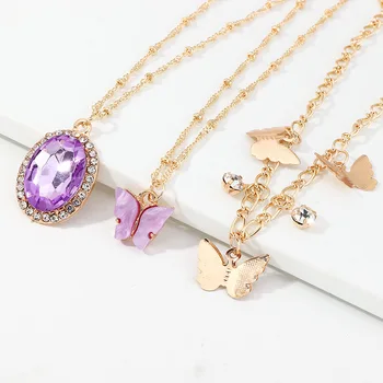 3 Pcs Fashion Multilayer Butterfly Necklace Womens Retro Zircon Crystal Rhinestone Pendant Statement Necklace Jewelry For Girls
3 Pcs Fashion Multilayer Butterfly Necklace Womens Retro Zircon Crystal Rhinestone Pendant Statement Necklace Jewelry For Girls