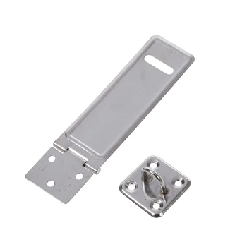 Garage Door Silver Tone Stainless Steel Padlock Clasp Hasp and Staple 4" 
Garage Door Silver Tone Stainless Steel Padlock Clasp Hasp and Staple 4"