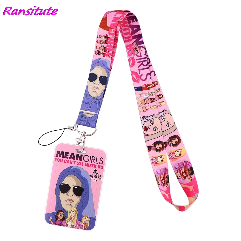 

Ransitute R1798 Bad Girl Pink Fashion Lanyards ID Badge Holder Bus Pass Case Cover Slip Bank Credit Card Holder Strap Cardholder