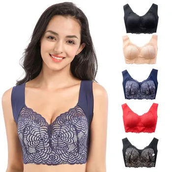 Women's Plus Size Unadjustable Sports Extra-Elastic Breathable Lace Trim Bra C Cup Ladies Wire Free Padded Bras Underwear
Women's Plus Size Unadjustable Sports Extra-Elastic Breathable Lace Trim Bra C Cup Ladies Wire Free Padded Bras Underwear
