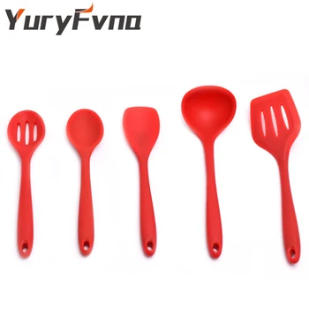 YuryFvna Set of 5 Non-Stick Silicone Kitchen Utensils Set Heat Resistant Spoon Ladle Turner Spatula Slotted Spoon Kitchen Tools
YuryFvna Set of 5 Non-Stick Silicone Kitchen Utensils Set Heat Resistant Spoon Ladle Turner Spatula Slotted Spoon Kitchen Tools