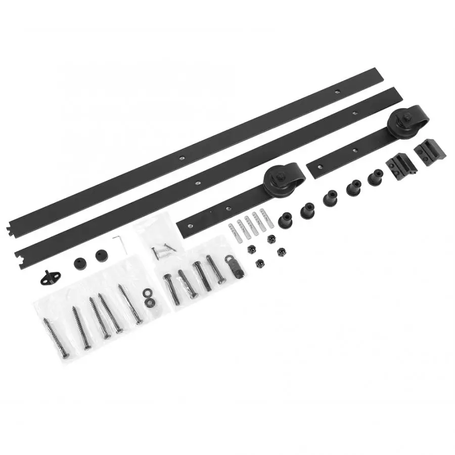 6FT 6.6FT Barn Sliding Wood Door Hardware Set Steel Slide Rail Antique Track System Black 1830mm 2000mm Sliding Track Length
6FT 6.6FT Barn Sliding Wood Door Hardware Set Steel Slide Rail Antique Track System Black 1830mm 2000mm Sliding Track Length