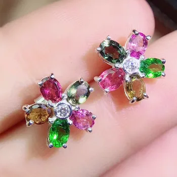Natural real tourmaline or diopside flower stud earring Free shipping 925 sterling silver 0.25ct*10pcs gemstone Q201153
Natural real tourmaline or diopside flower stud earring Free shipping 925 sterling silver 0.25ct*10pcs gemstone Q201153
