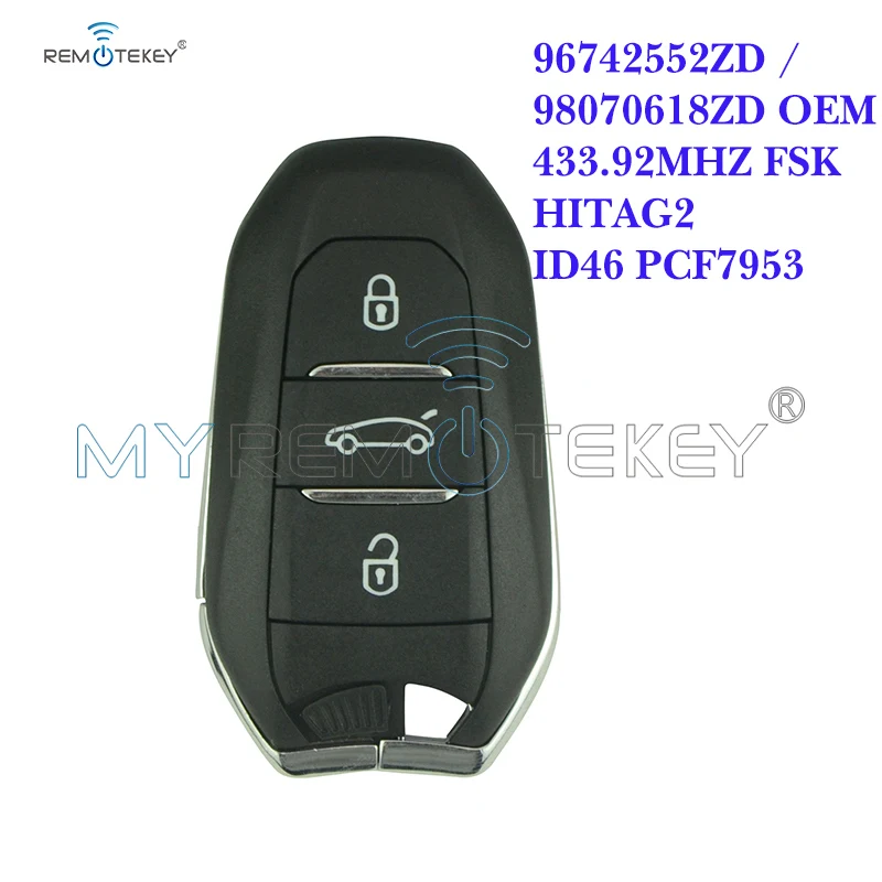 Remtekey OEM Smart Key Remote Control 3 Button 433.92mhz ID46 Chip VA2 blade For Citroen Keyless Entry Original Remote Key
Remtekey OEM Smart Key Remote Control 3 Button 433.92mhz ID46 Chip VA2 blade For Citroen Keyless Entry Original Remote Key