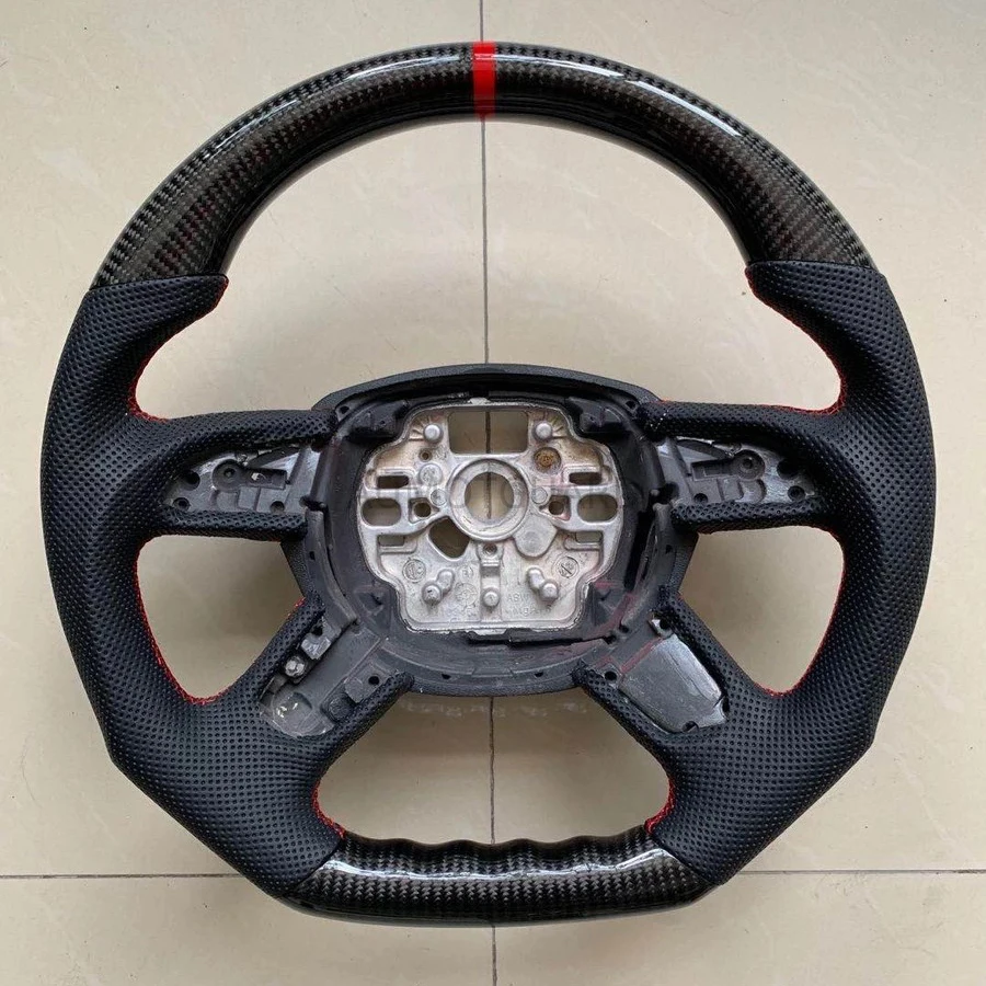 Sporty Carbon Fiber Steering Wheel For Audi A3 A4 A5 A6 A7 Q3 Q5 Q7 Fully Perforated Steering Wheel Flat Bottom Steering Wheel
Sporty Carbon Fiber Steering Wheel For Audi A3 A4 A5 A6 A7 Q3 Q5 Q7 Fully Perforated Steering Wheel Flat Bottom Steering Wheel