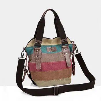 Large Pocket Casual Tote Women's Handbag Shoulder Handbags Canvas Leather Capacity Color stripes Bags For Women 2020 new
Large Pocket Casual Tote Women's Handbag Shoulder Handbags Canvas Leather Capacity Color stripes Bags For Women 2020 new