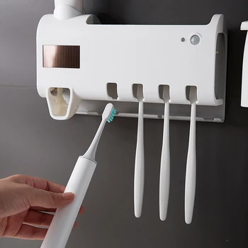 Antibacteria UV Toothbrush Holder Automatic Toothpaste Dispenser Sterilize Home Cleaner Sterilize Bathroom Accessories Set
Antibacteria UV Toothbrush Holder Automatic Toothpaste Dispenser Sterilize Home Cleaner Sterilize Bathroom Accessories Set