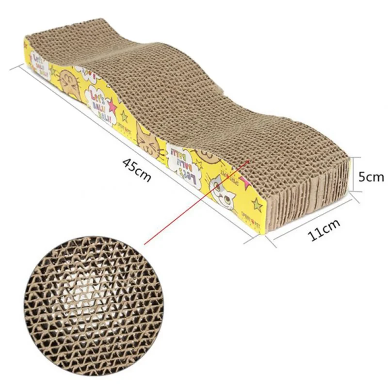 Curved Wave Cat Scratch Board Kitten Paper Corrugated Cardboard Scratch Board Pad Mat Cat Claws Care Toy 12*5*44cm
Curved Wave Cat Scratch Board Kitten Paper Corrugated Cardboard Scratch Board Pad Mat Cat Claws Care Toy 12*5*44cm