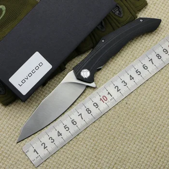 LOVOCOO ASYMMETRIC D2 blade G10 handle Flipper folding knife Outdoor camping hunting pocket fruit knives EDC tools Survival 
LOVOCOO ASYMMETRIC D2 blade G10 handle Flipper folding knife Outdoor camping hunting pocket fruit knives EDC tools Survival