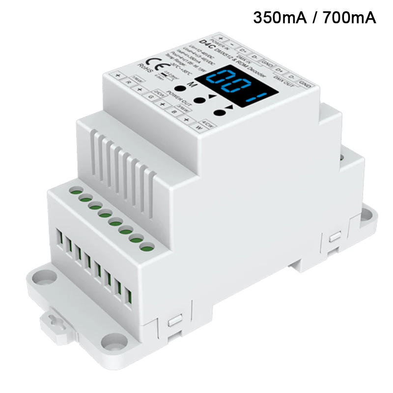 4CH Constant Current DMX512 & RDM Decoder D4C 350mA/700mA RGB/RGBW led controller PWM current receiver Digita display DC12-48V
4CH Constant Current DMX512 & RDM Decoder D4C 350mA/700mA RGB/RGBW led controller PWM current receiver Digita display DC12-48V