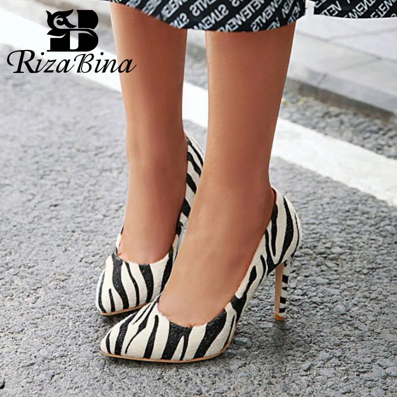 RIZABINA 2020 New Women Pumps Pointed Toe Thin High Heel Zebra Pattern Flock Slip On Shoes Ladies Footwear Plus Size 34-48
RIZABINA 2020 New Women Pumps Pointed Toe Thin High Heel Zebra Pattern Flock Slip On Shoes Ladies Footwear Plus Size 34-48
