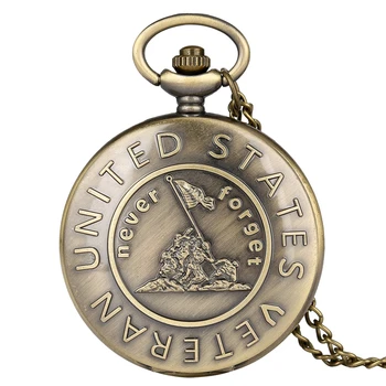 The History "United States Veteran" Bronze Quartz Pocket Watch Pendant Necklace Chain Retro Chain USA Clock Hours for Men Women
The History "United States Veteran" Bronze Quartz Pocket Watch Pendant Necklace Chain Retro Chain USA Clock Hours for Men Women