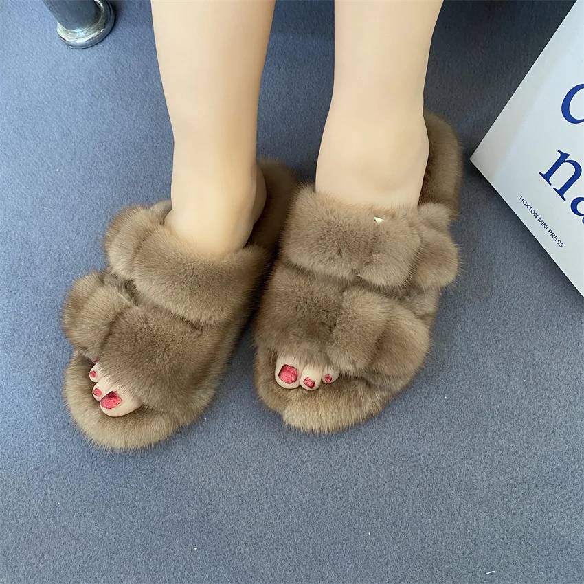 صيف 2025 ريال فرو المنك النعال للنساء النعال المفتوحة تو أحذية الفراء الحقيقي في الهواء الطلق امرأة شقة رقيق أفخم الصنادل النسائية صيف 2025 ريال فرو المنك النعال للنساء النعال المفتوحة تو أحذية الفراء الحقيقي في الهواء الطلق امرأة شقة رقيق أفخم الصنادل النسائية