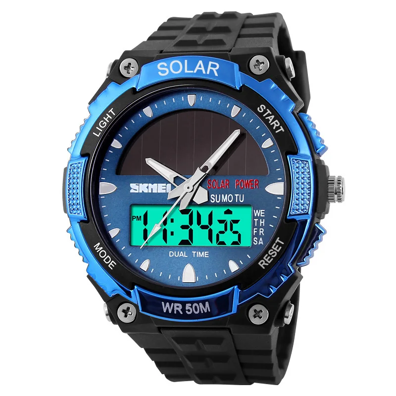 SOLAR POWER Watches Men Military Sports Watches SKMEI LED Digital Quartz Watch 5ATM Waterproof Multi-function Watch reloj hombre
SOLAR POWER Watches Men Military Sports Watches SKMEI LED Digital Quartz Watch 5ATM Waterproof Multi-function Watch reloj hombre