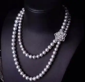 AAA 8-9 MM ROUND SOUTH SEA GENUINE GRAY PEARL NECKLACE 35" 
AAA 8-9 MM ROUND SOUTH SEA GENUINE GRAY PEARL NECKLACE 35"