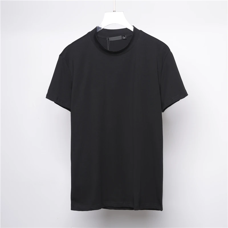 

Men's Short Sleeve T Shirt Spring/Summer Pure Color Stand Collar High Quality Fabric Youth Fashion Trend Versatile Undershirt