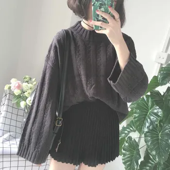 Casual Loose Autumn Winter Half High Collar Bottom Women Oversize Solid Sweaters Warm Long Sleeve Knitted Sweaters
Casual Loose Autumn Winter Half High Collar Bottom Women Oversize Solid Sweaters Warm Long Sleeve Knitted Sweaters