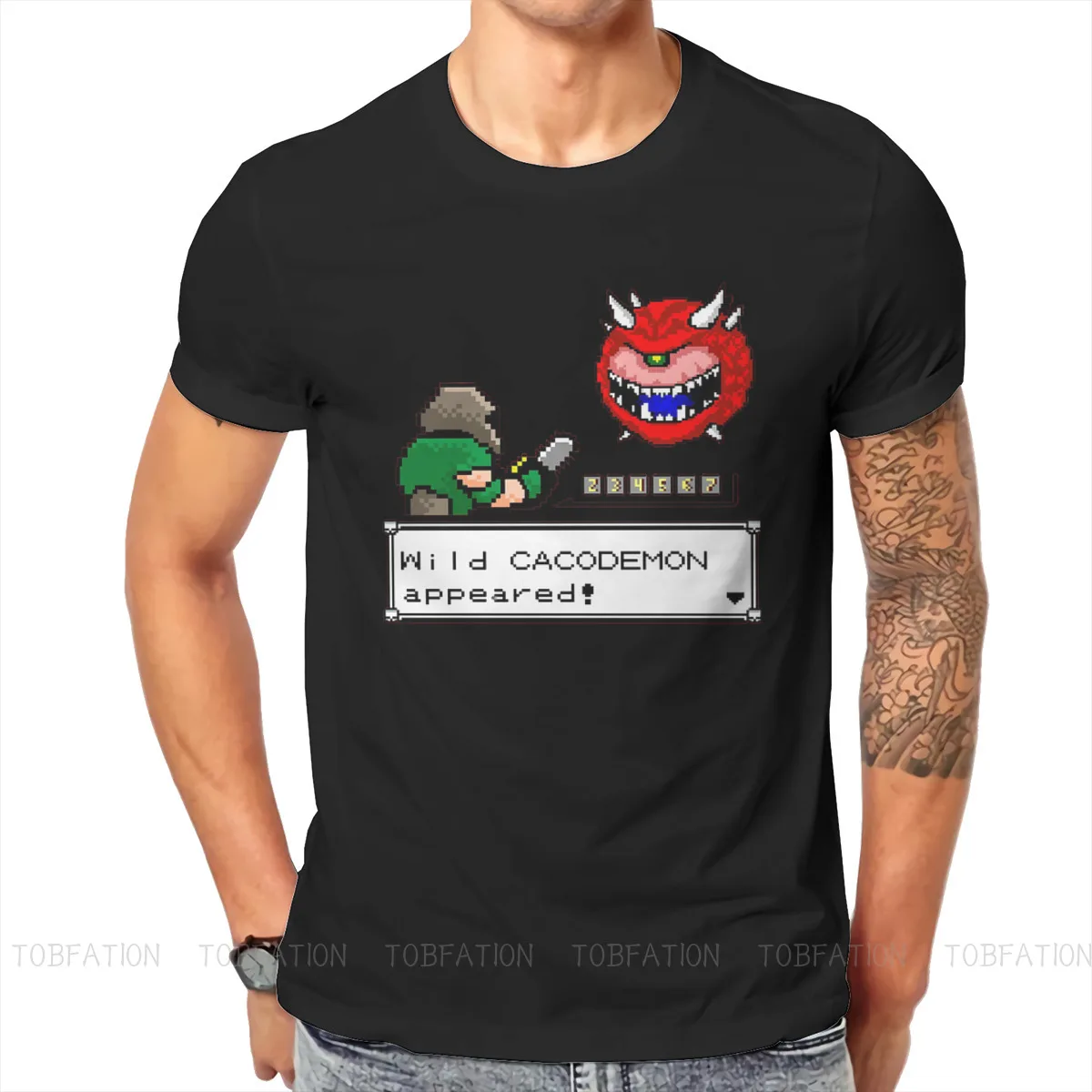 Wild Cacodemon Color Style TShirt Doom FPS Game Retro 90s Doomguy Deimos Comfortable Hip Hop Gift Idea T Shirt Stuff Hot Sale | Мужская
