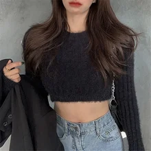 Autumn Winter Women Cropped Sweater Solid Color Fluffy O-Neck Long Sleeve Knitted Jumpers Korean Style Slim Fit Pullovers Top
Autumn Winter Women Cropped Sweater Solid Color Fluffy O-Neck Long Sleeve Knitted Jumpers Korean Style Slim Fit Pullovers Top