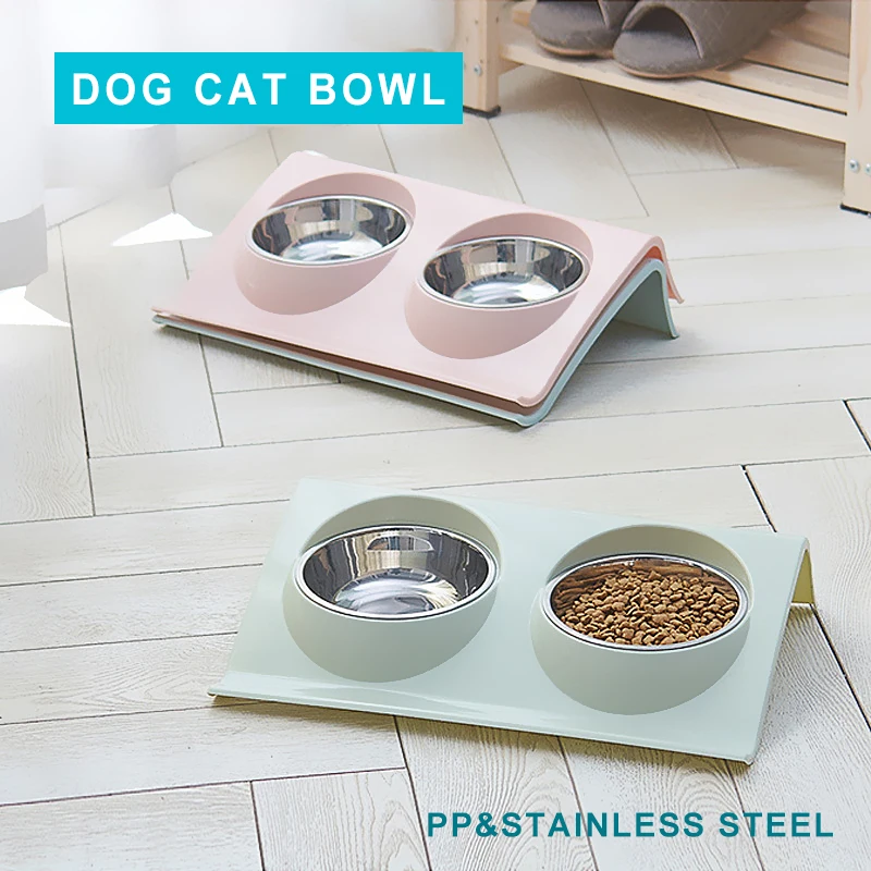 Double Dog Cat Bowls Separate type Dual Purpose Stainless Steel PP Pet Food Water Feeder For Dogs Safety Healthy Puppy Tableware 
Double Dog Cat Bowls Separate type Dual Purpose Stainless Steel PP Pet Food Water Feeder For Dogs Safety Healthy Puppy Tableware