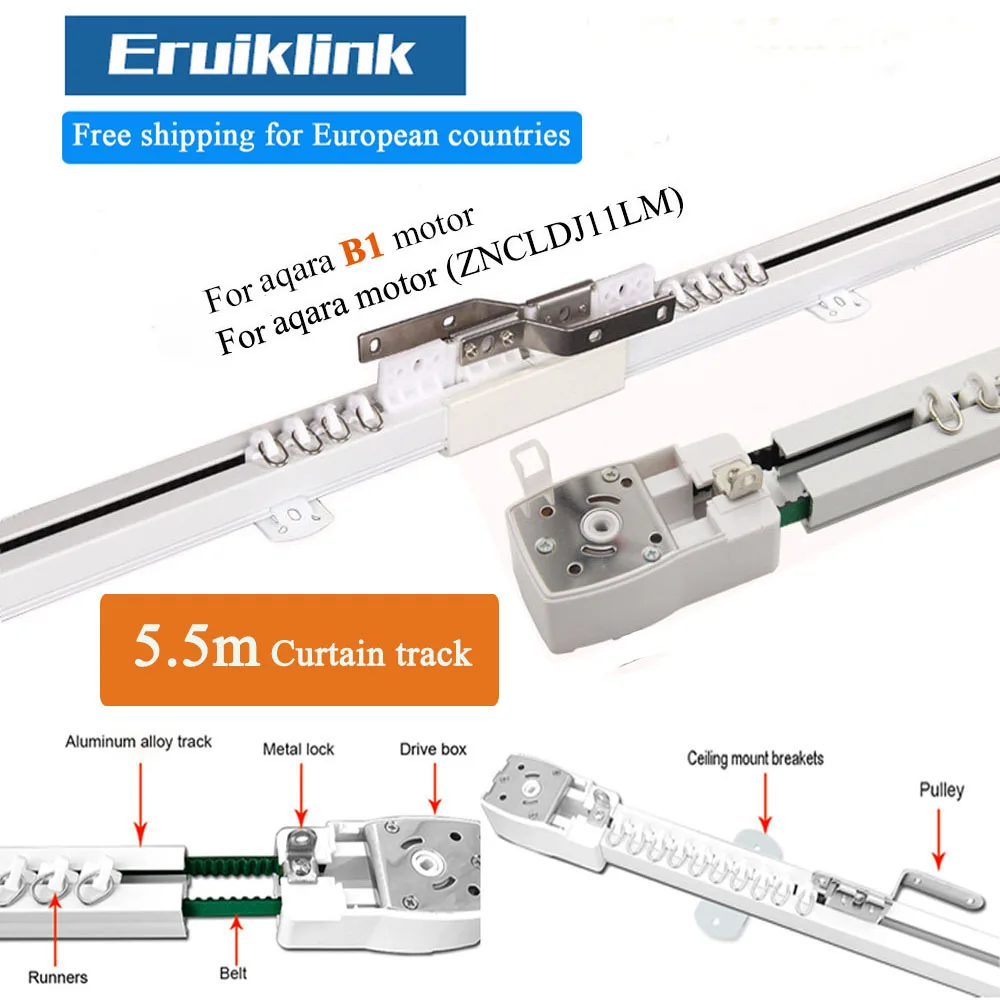 5.5m Super Quite Electric Curtain track For Aqara motor, Automatic High quality Curtain Rail for Smart Home Curtains
5.5m Super Quite Electric Curtain track For Aqara motor, Automatic High quality Curtain Rail for Smart Home Curtains