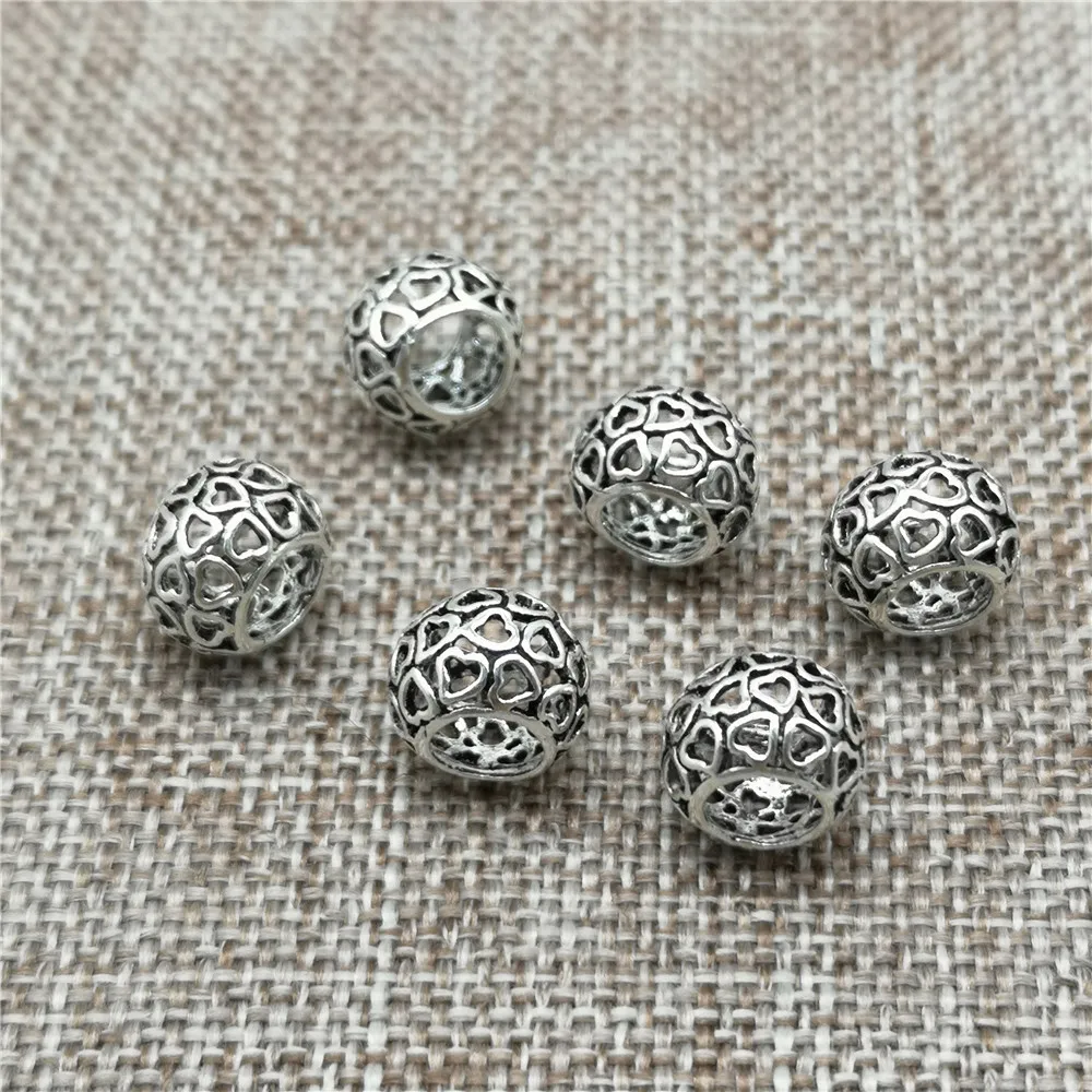 5pcs of 925 Sterling Silver Love Heart Beads Large Hole Rondelle Spacer for Bracelet
5pcs of 925 Sterling Silver Love Heart Beads Large Hole Rondelle Spacer for Bracelet