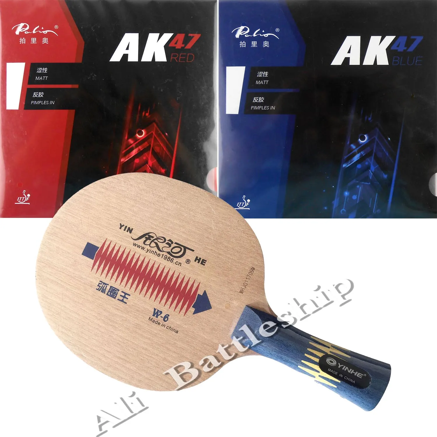 Pro Table Tennis PingPong Combo Racket Yinhe W-6 Blade with Palio AK47 RED and AK47BLUE Matt Rubbers Shakehand long handle FL
Pro Table Tennis PingPong Combo Racket Yinhe W-6 Blade with Palio AK47 RED and AK47BLUE Matt Rubbers Shakehand long handle FL