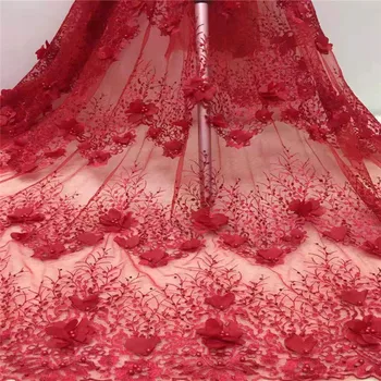 2019 red High Quality Nigerian Tulle Lace Fabrics Latest Beaded stones Mesh African 3d Lace Fabric Bride French Net Lace Fabric
2019 red High Quality Nigerian Tulle Lace Fabrics Latest Beaded stones Mesh African 3d Lace Fabric Bride French Net Lace Fabric