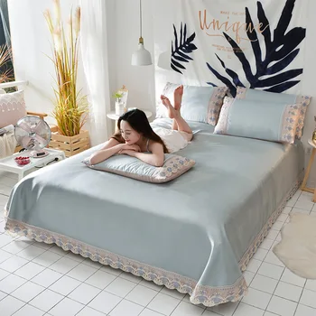 Lace solid color ice silk mat three-piece air-conditioning mat bed sheet can be hand-washed and machine-washed summer mat
Lace solid color ice silk mat three-piece air-conditioning mat bed sheet can be hand-washed and machine-washed summer mat