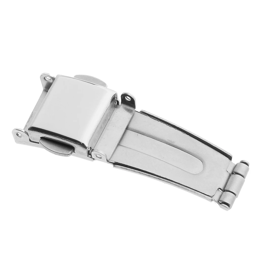 10 Pieces/Lot silver color Watch Buckle Stainless Steel Deployment Clasp Folding Double Push Buckle 5mm-22mm