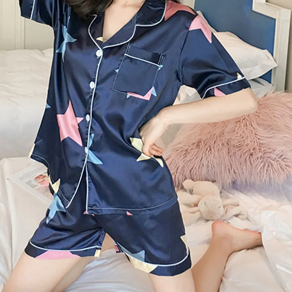 Sexy pyjamas women пижама женская pijama mujer pajamas Print Short Sleeve Turn-down Collar Button Pocket Short Sleepwear OY41*
Sexy pyjamas women пижама женская pijama mujer pajamas Print Short Sleeve Turn-down Collar Button Pocket Short Sleepwear OY41*