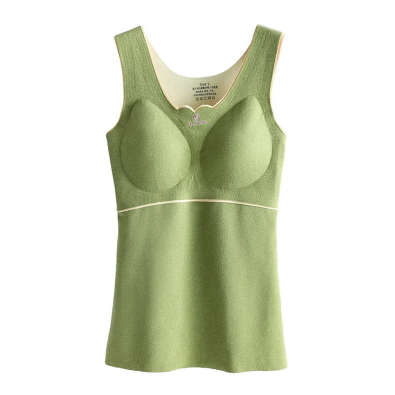 Autumn Winter Women Thermal Underwear Warm Seamless Velvet Thickened Slim Tops Sleeveless Thermo Shirt Undershirt Intimate | Женская