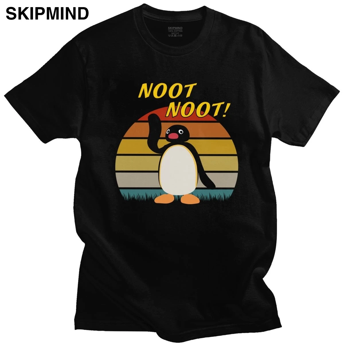 Футболка Noot Pingu Meme в стиле ретро Мужская хлопковая футболка с рисунком из аниме