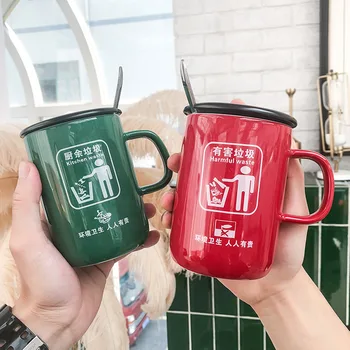 Personality Originality Trend Ceramics Cup Bring Cover Bring Spoon Garbage Classification Marc Cup Men And Women Household
Personality Originality Trend Ceramics Cup Bring Cover Bring Spoon Garbage Classification Marc Cup Men And Women Household